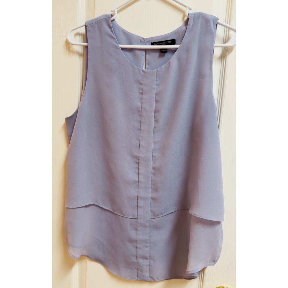 Banana Republic Women Sleeveless Career Top Lilac Color Keyhole Back Size Large